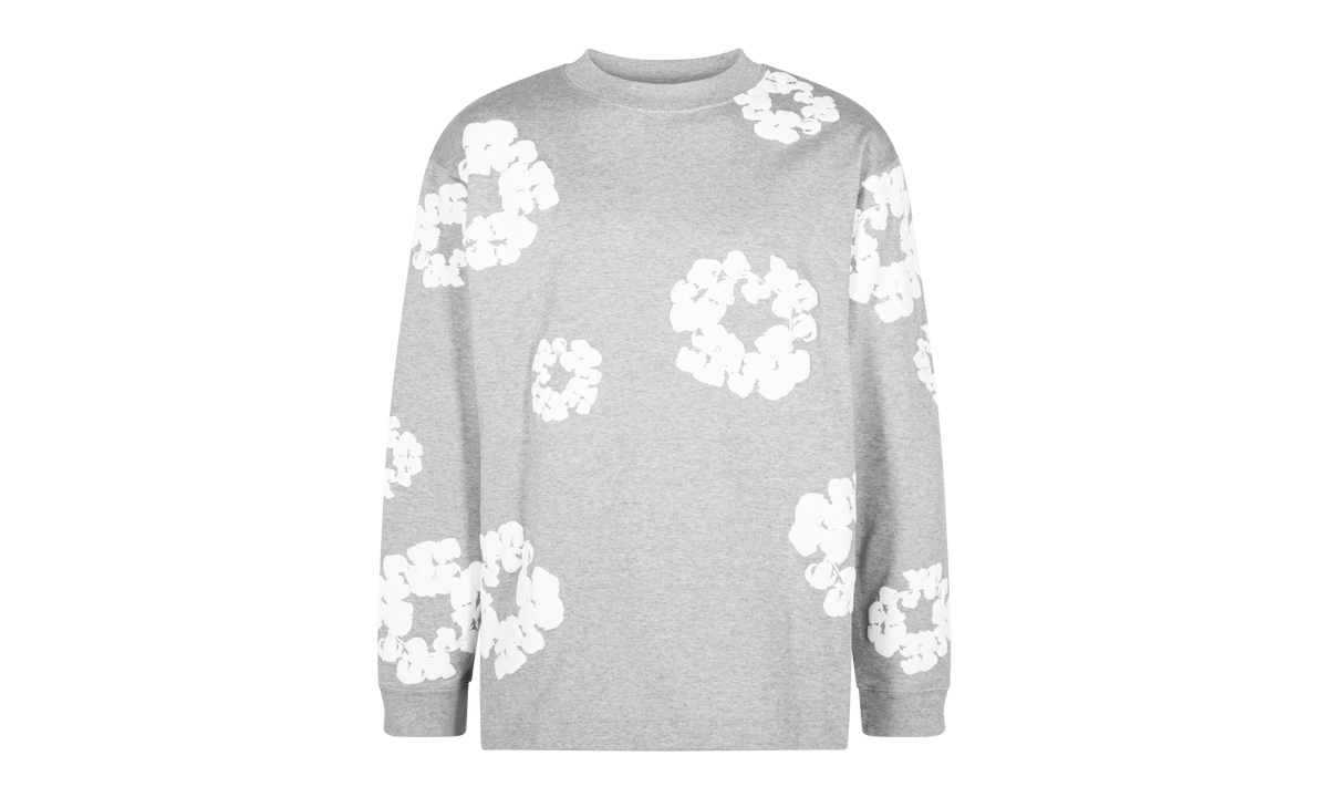 Long Sleeve Cotton Wreath Tee "Grey" DT055