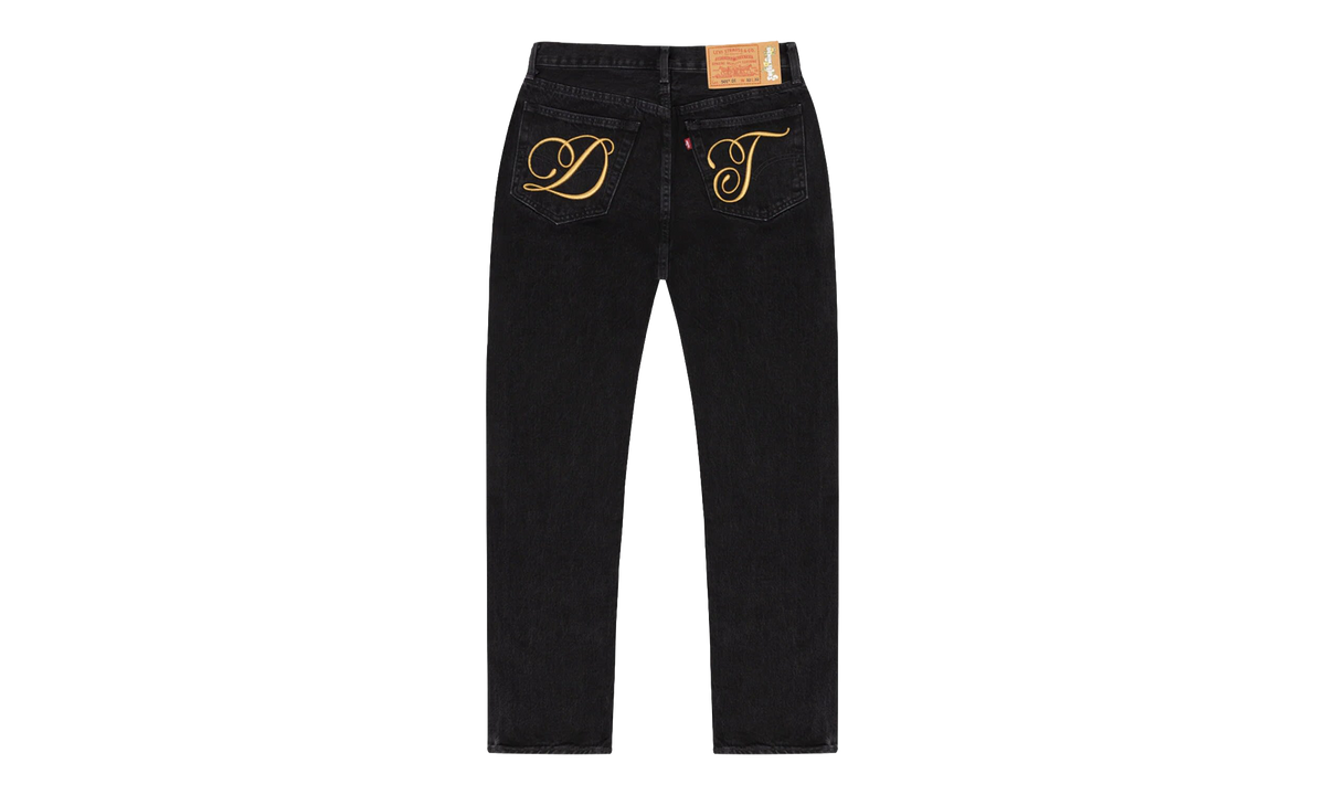 DT Metallic Gold Script 501 Jeans "Black" DT391