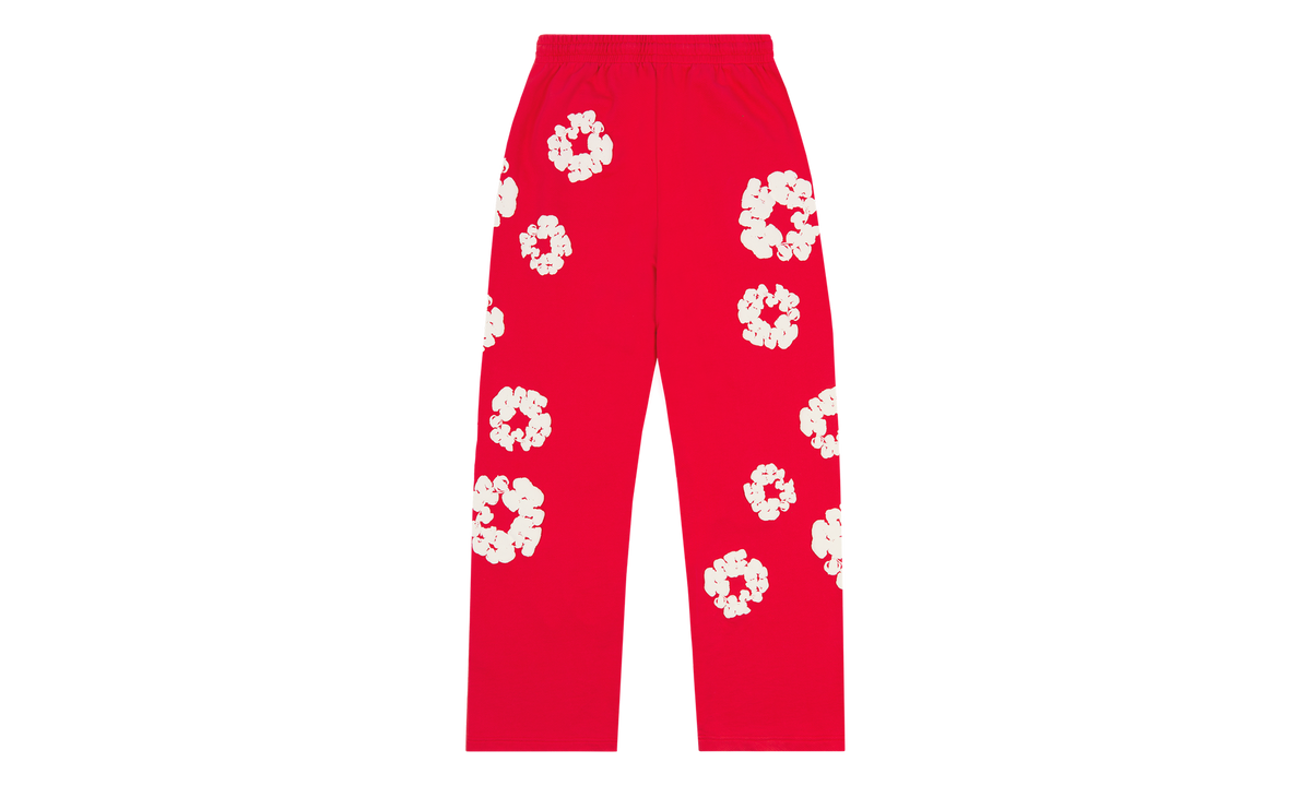 Cotton Wreath Baggy Sweatpants "Red" DT161