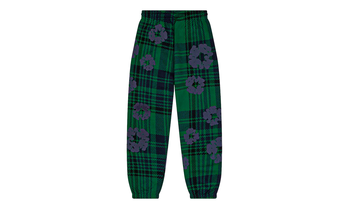 Plaid Cotton Wreath Sweatpants "Green" DT386