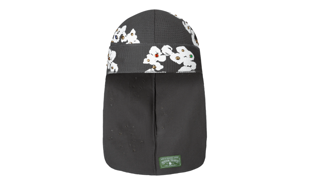 The Cotton Wreath Logo Rhinestone Studded Durag "Vintage Black / White / Multicolor" DT605