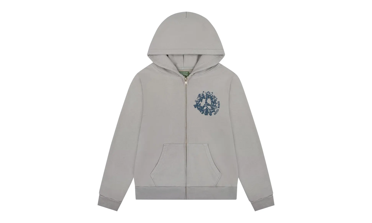 University Zip Up Hoodie "Grey / Blue" DT270