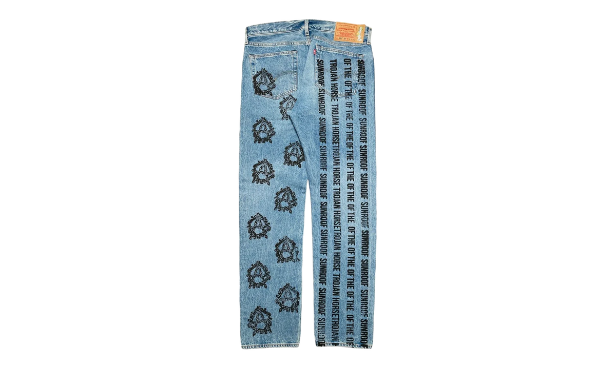 Levi's 501 Virgil Abloh Logo Jeans "Sunroof Of The Horse - Indigo / Black" DT301
