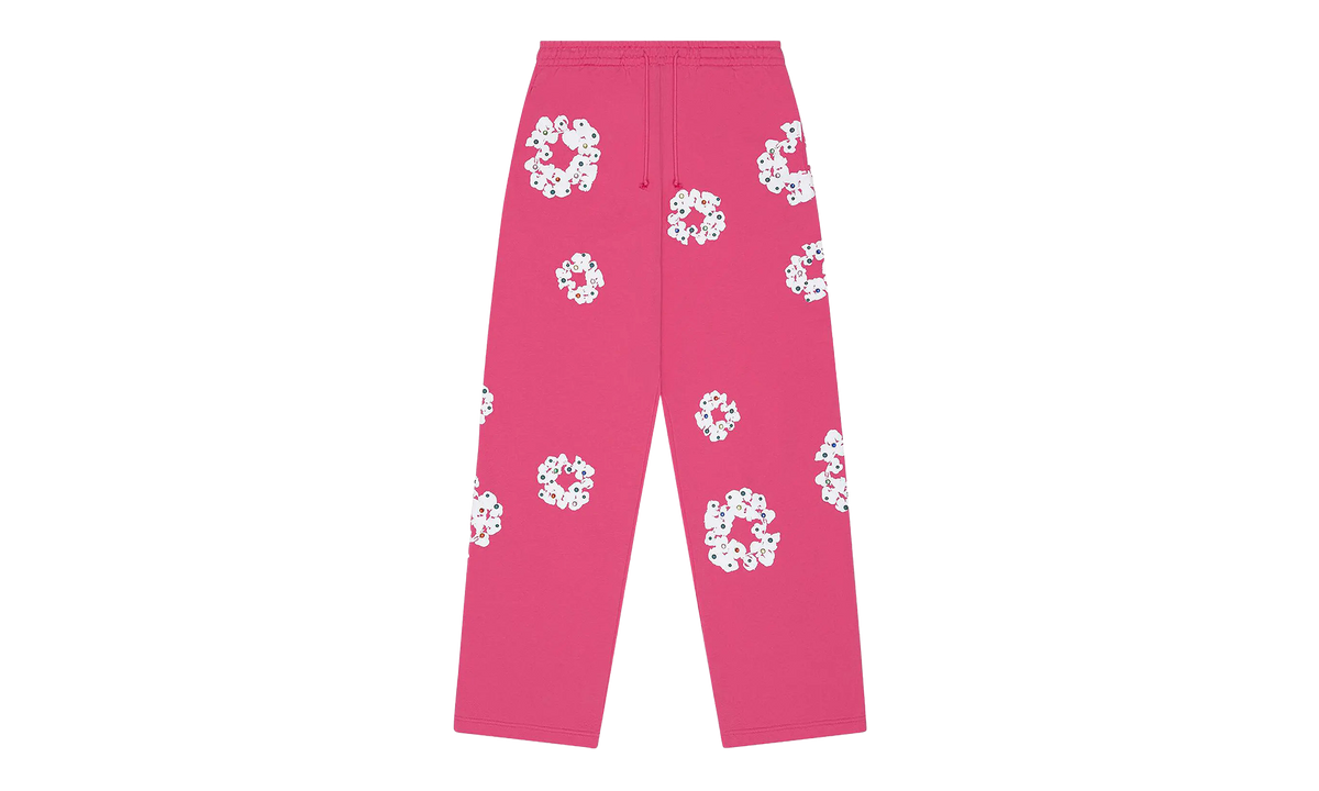 Rhinestone Cotton Wreath Sweatpants "Pink" DT515