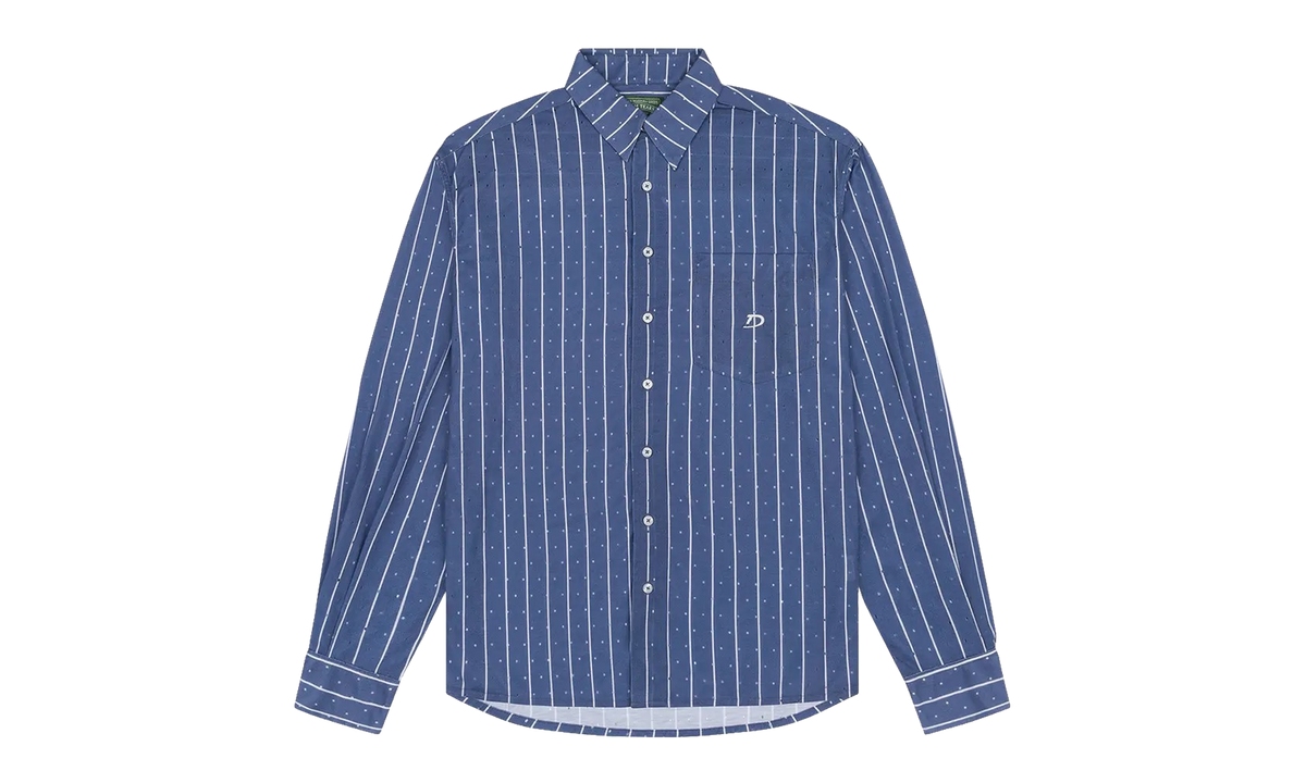 Coach Oxford Mesh Button Up Shirt "Blue" DT597