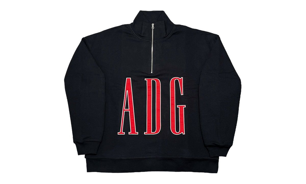 ADG Inc. Quarter Zip Sweatshirt "Navy Blue / Red" DT604