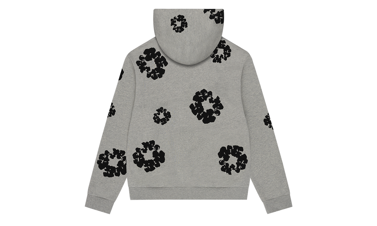 Black Cotton Wreath Hoodie "Grey" DT352