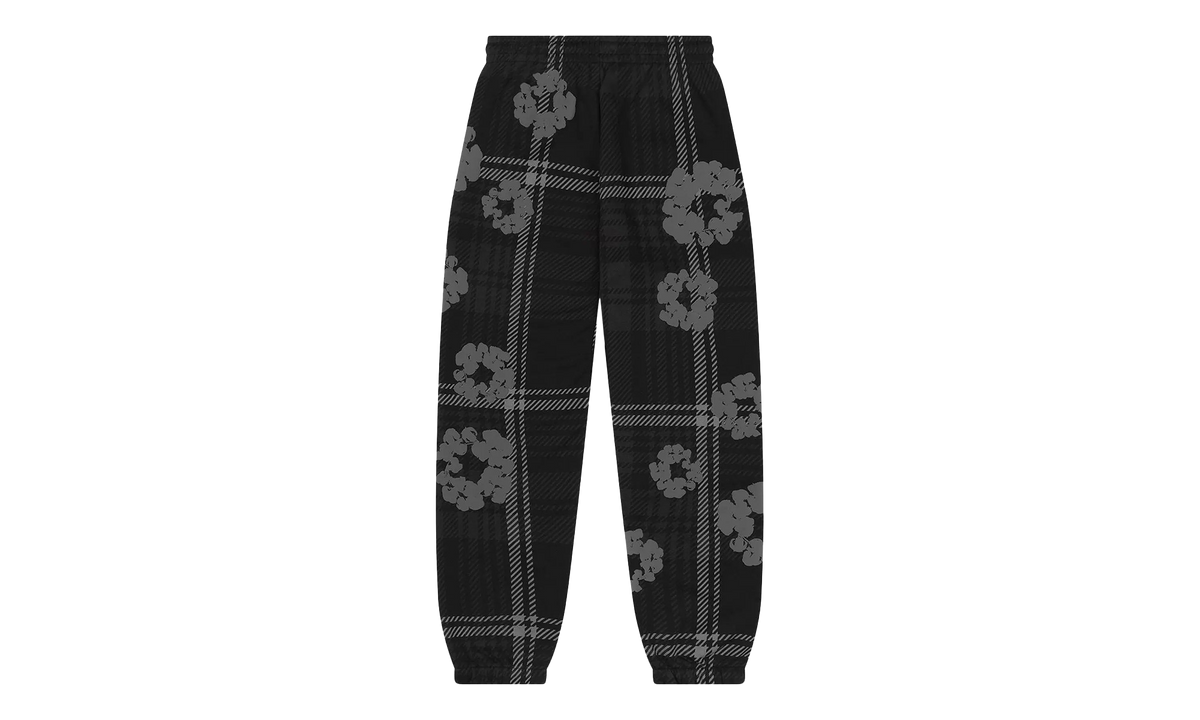 Plaid Cotton Wreath Sweatpants "Black" DT384