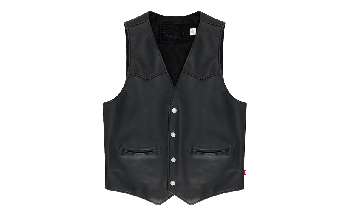 Tracy’s King Tut Patch Leather Vest "Black" DT609