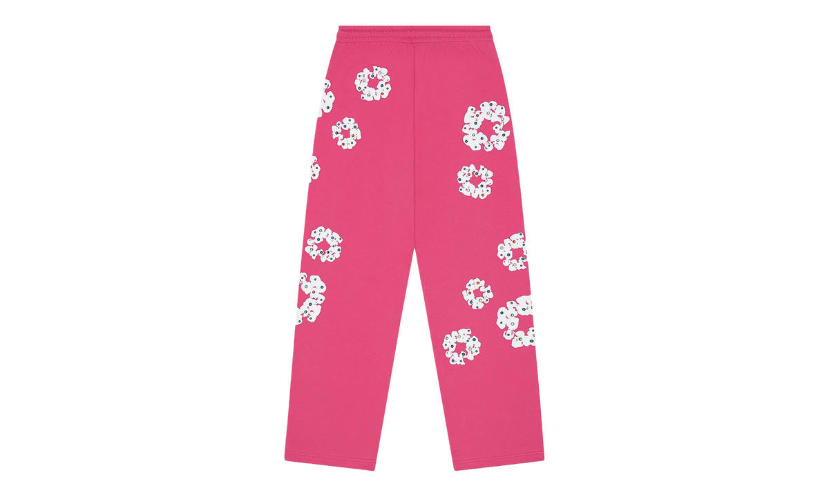 Rhinestone Cotton Wreath Sweatpants "Pink" DT515