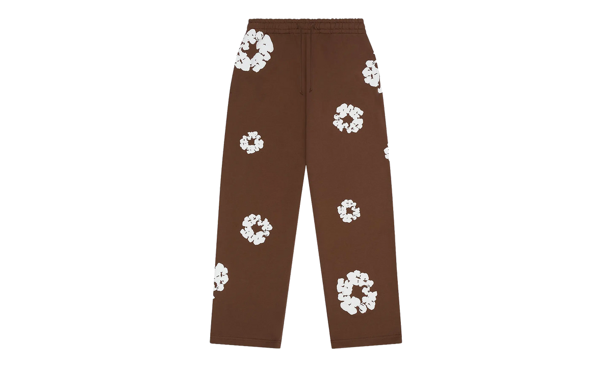 Cotton Wreath Open Hem Sweatpants "Brown" DT422