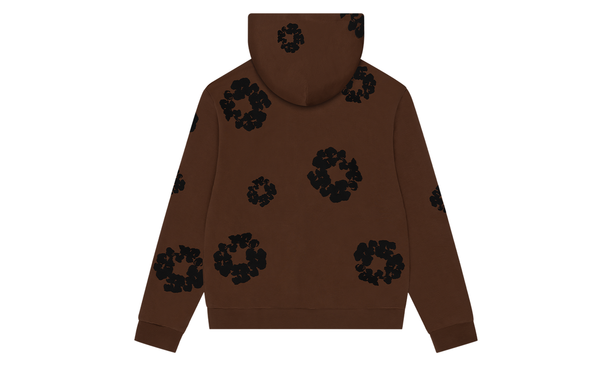 Black Cotton Wreath Hoodie "Brown" DT355