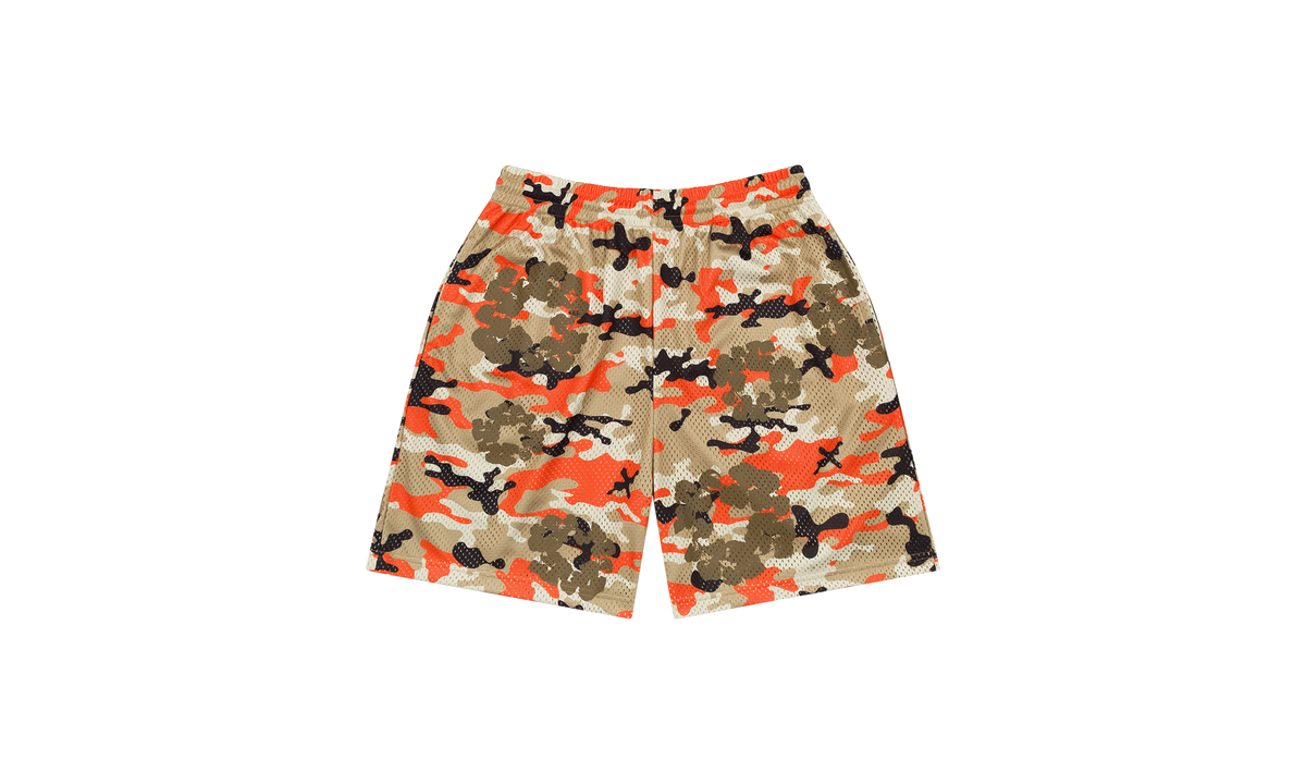 Camo Cotton Wreath Mesh Shorts "Brown" DT177
