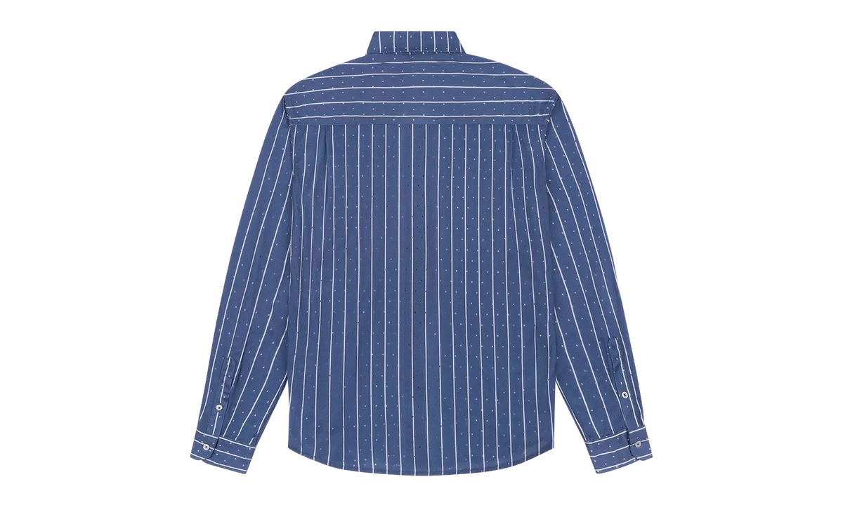 Coach Oxford Mesh Button Up Shirt "Blue" DT597