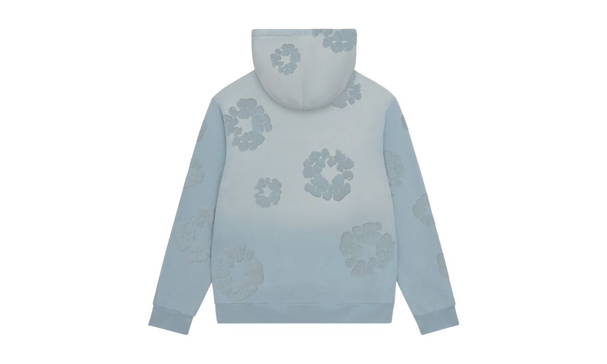 Faded Mono Cotton Wreath Hoodie "Light Blue" DT245