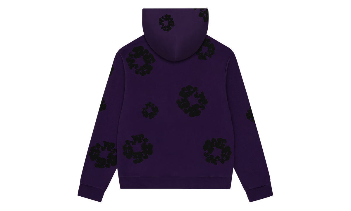 Black Cotton Wreath Hoodie "Purple" DT354