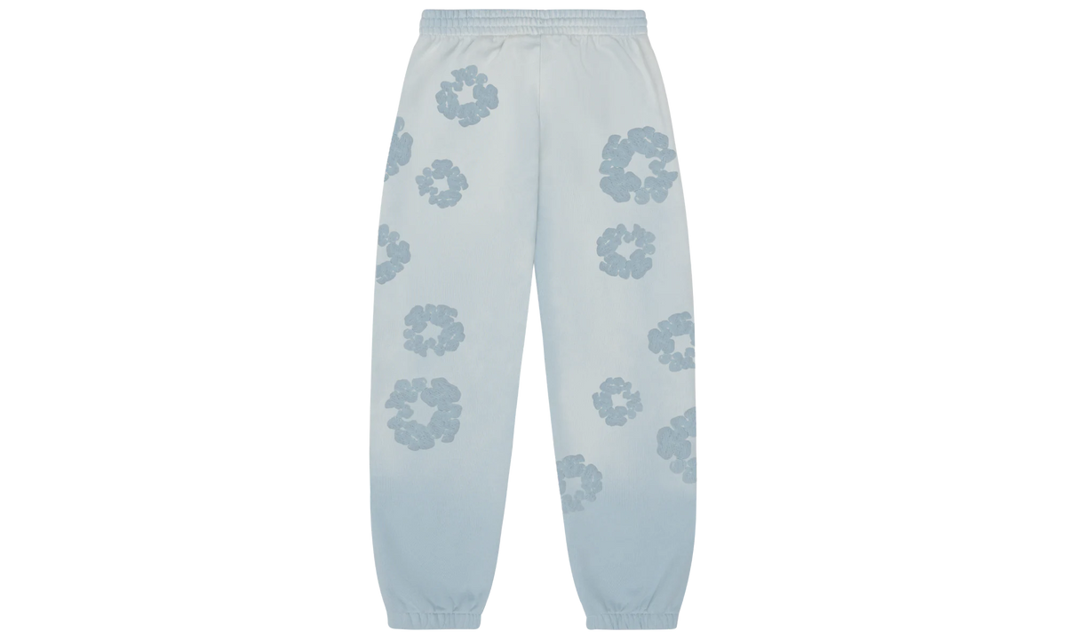Faded Mono Cotton Wreath Sweatpants "Light Blue" DT246