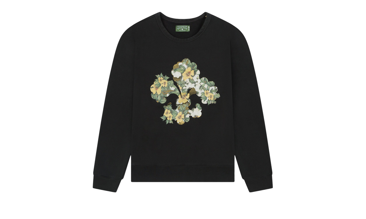 Cotton Fleur De-Lis Crewneck "Charcoal" DT084