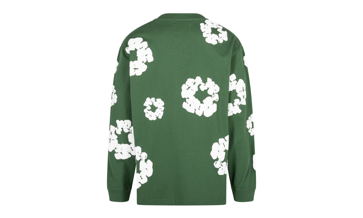 Long Sleeve Cotton Wreath Tee "Green" DT054
