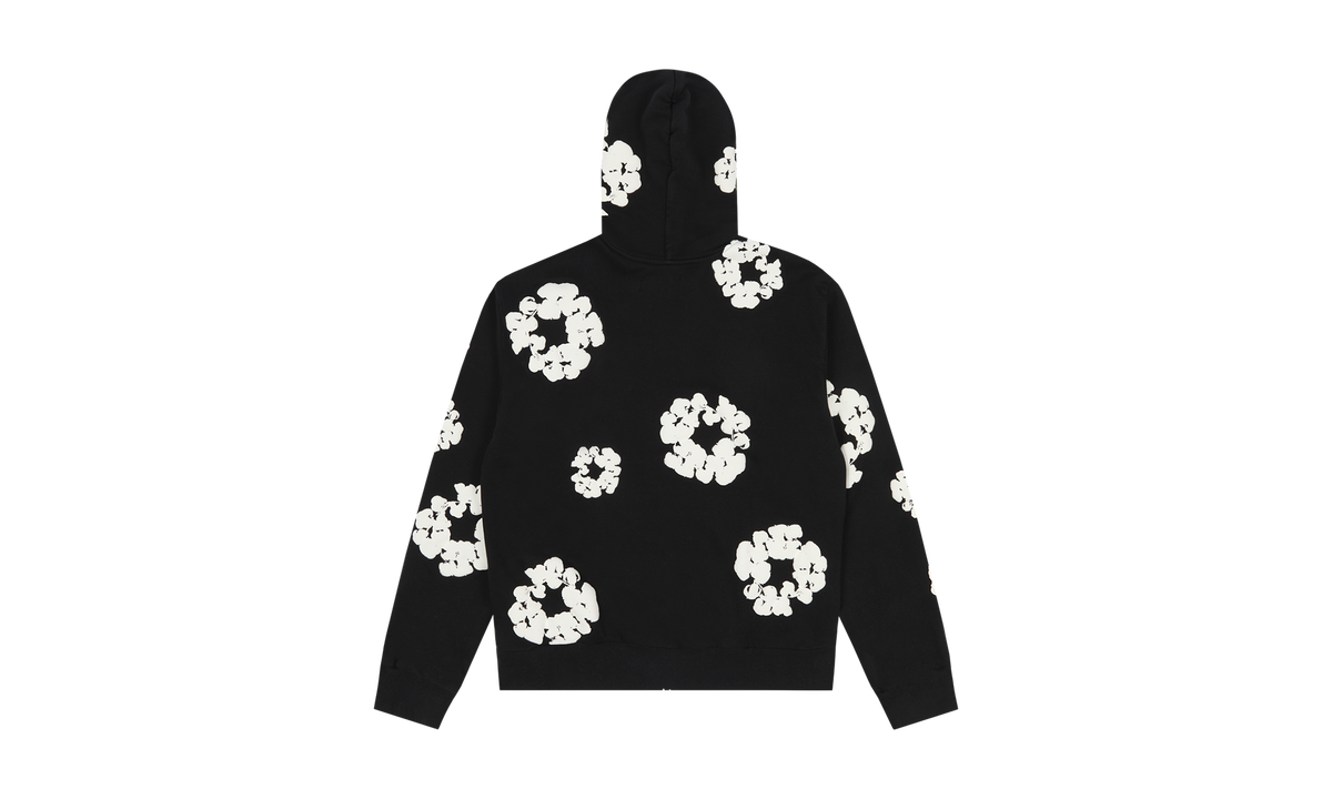 Cotton Wreath Zip Hoodie "Black" DT154