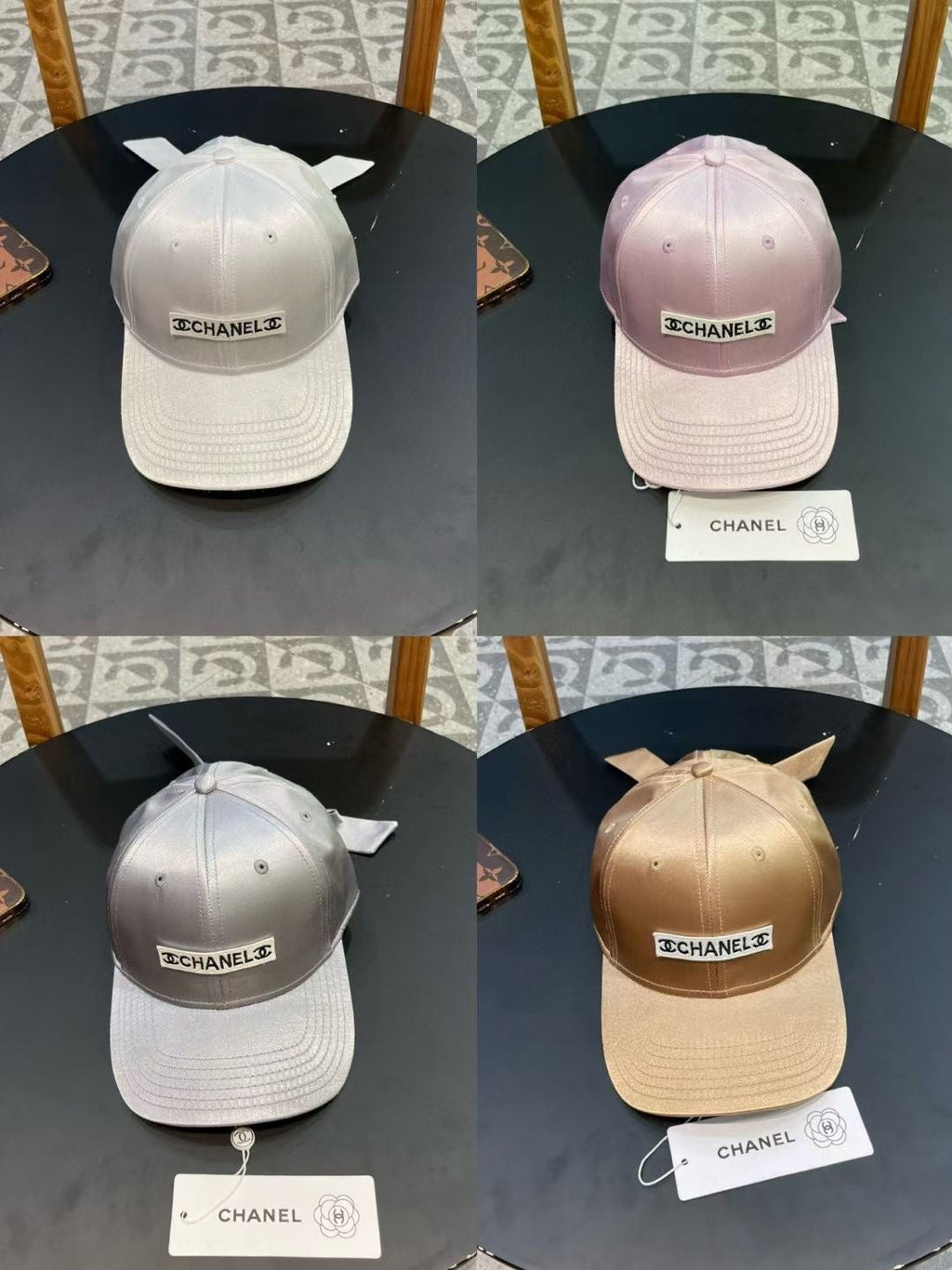 CHANEL BASEBALL HAT IN GOLD SILK SATIN 404866