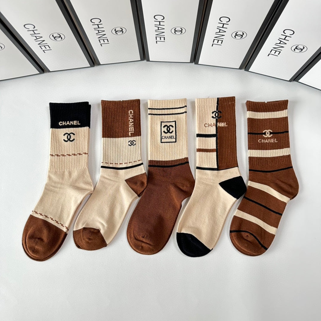 CHANEL CREW SOCKS 417461 ( 1 BOX )
