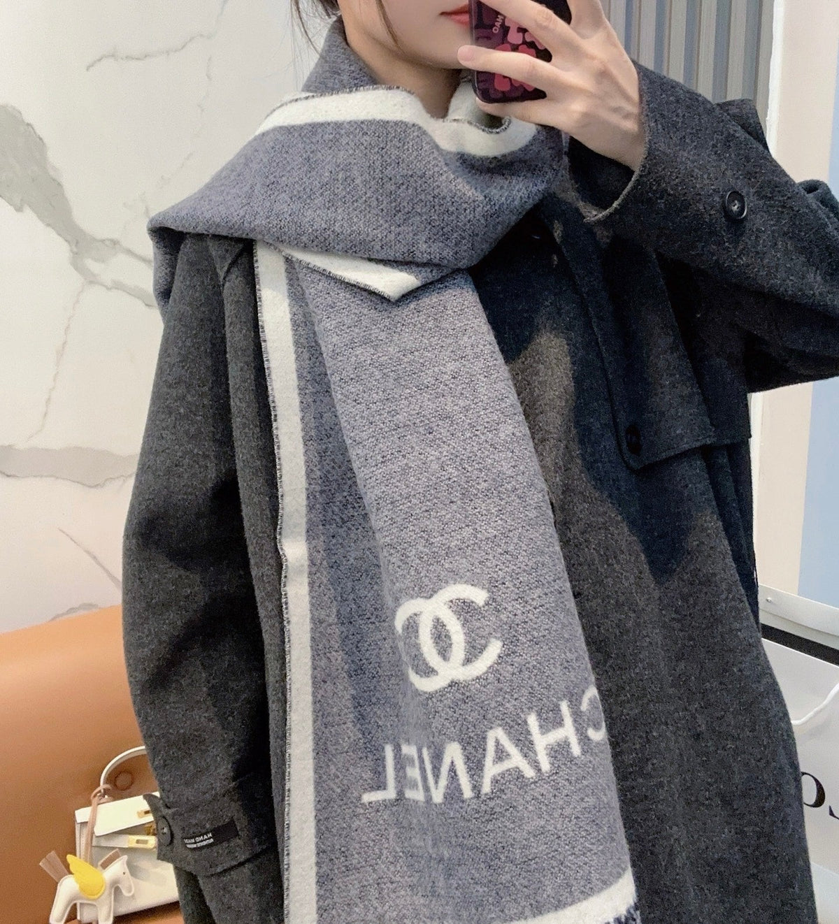 CHANEL 25S SCARF 184 CM IN MERINO WOOL 943170