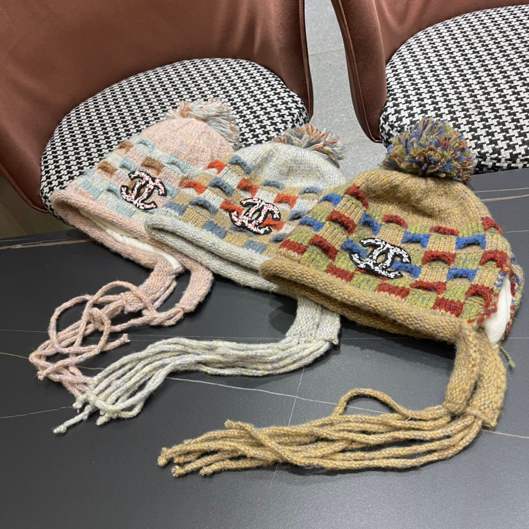 CHANEL KNITTED WOOL HAT COLORFUL 425765