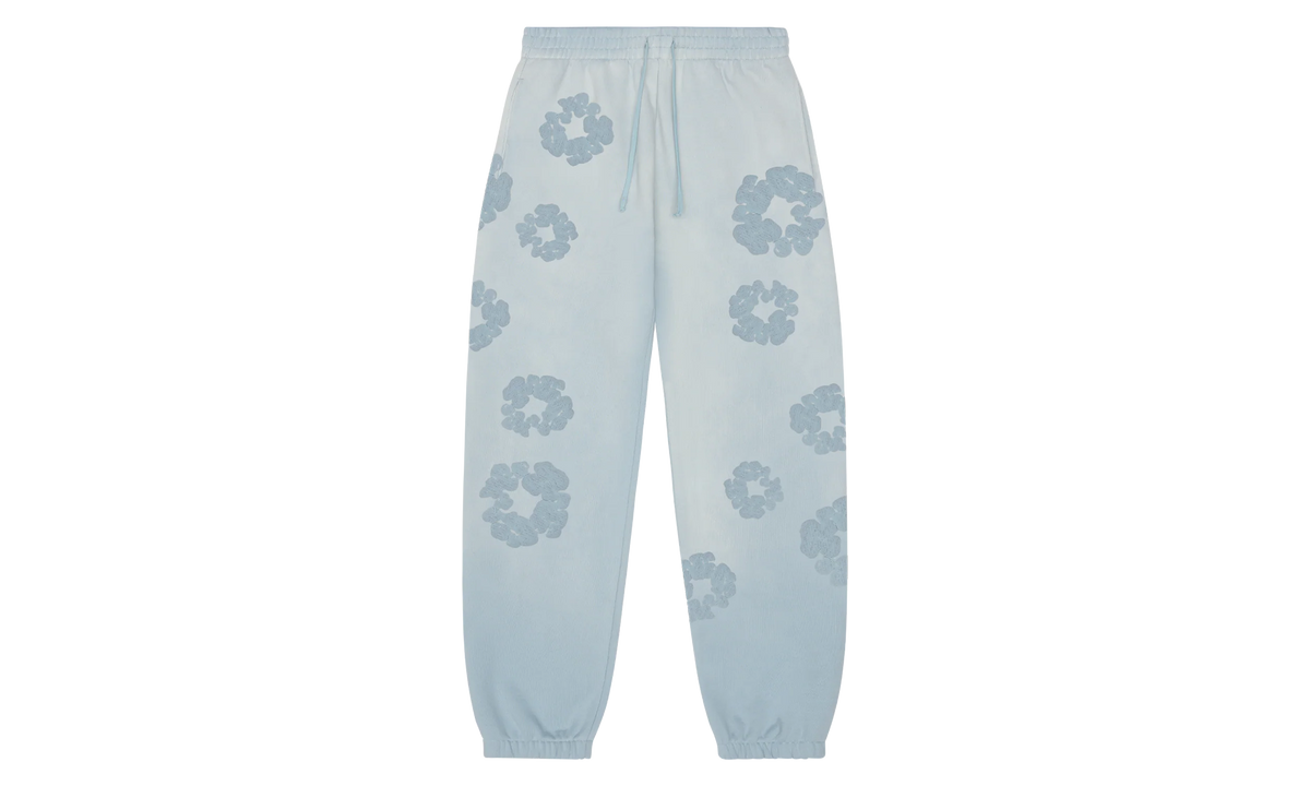 Faded Mono Cotton Wreath Sweatpants "Light Blue" DT246