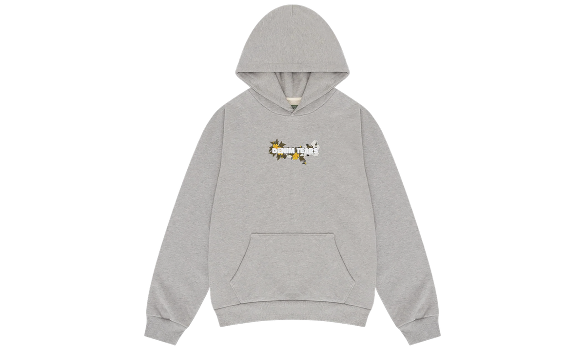 Cotton Floral Logo Hoodie "Grey" DT219
