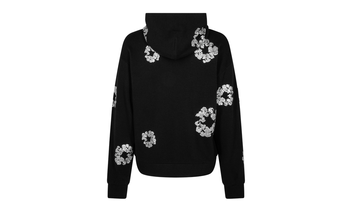 Cashmere Swarovski Cotton Wreath Zip Hoodie "Black" DT075