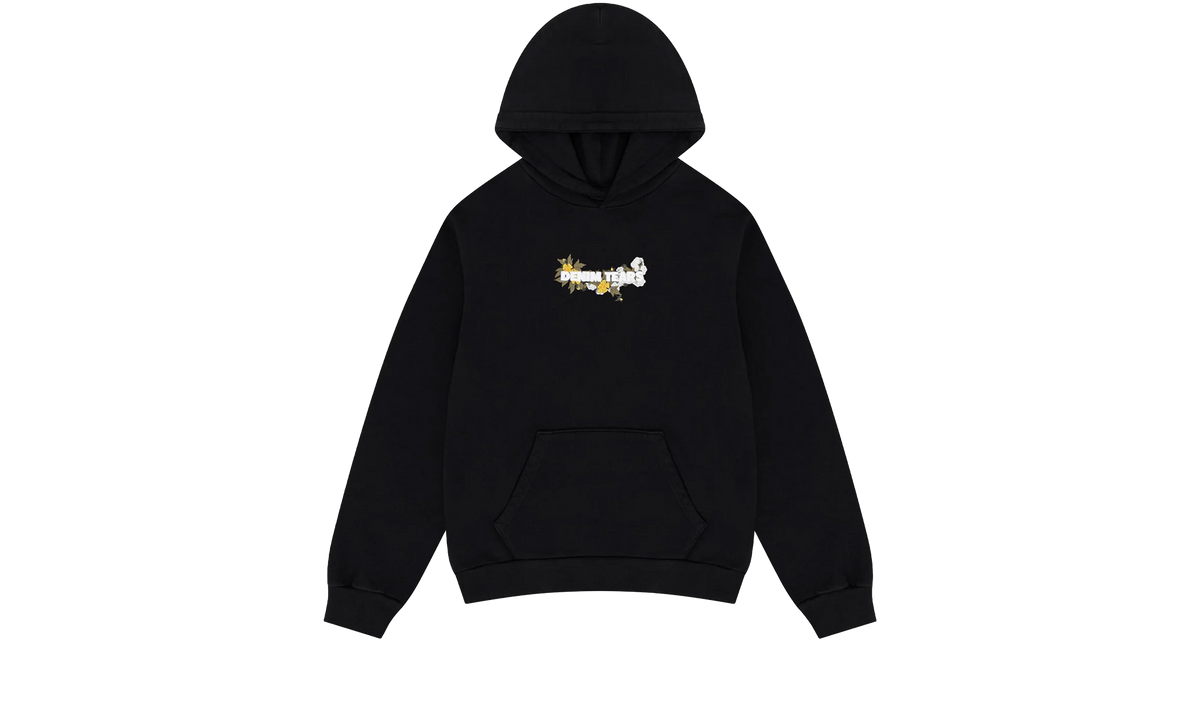 Embroidered Floral Logo Hoodie "Black" DT263
