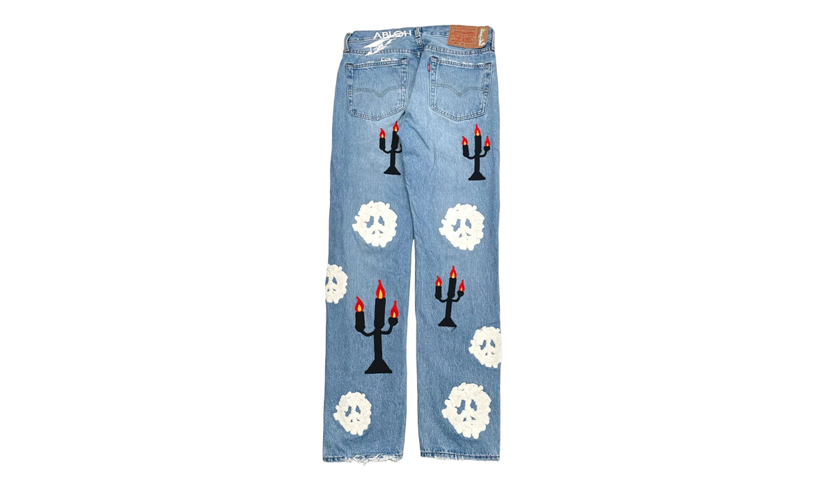 Levi's 501 Virgil Abloh Printed Jeans "Message in a Tear - Indigo" DT306