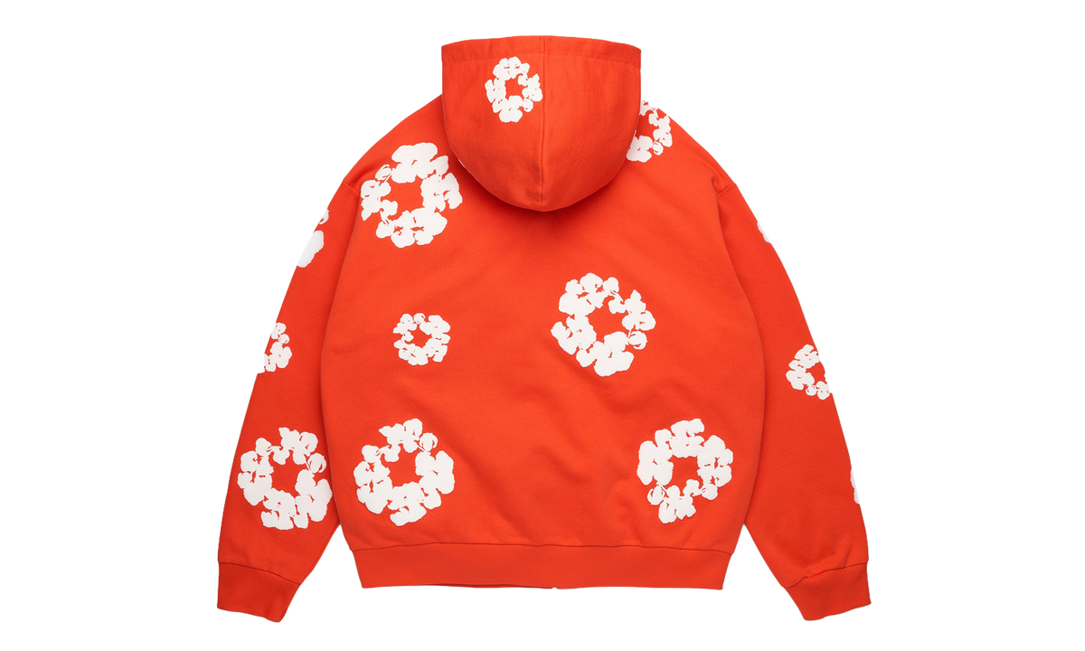 Cotton Wreath Zip Hoodie "Dark Orange" DT620