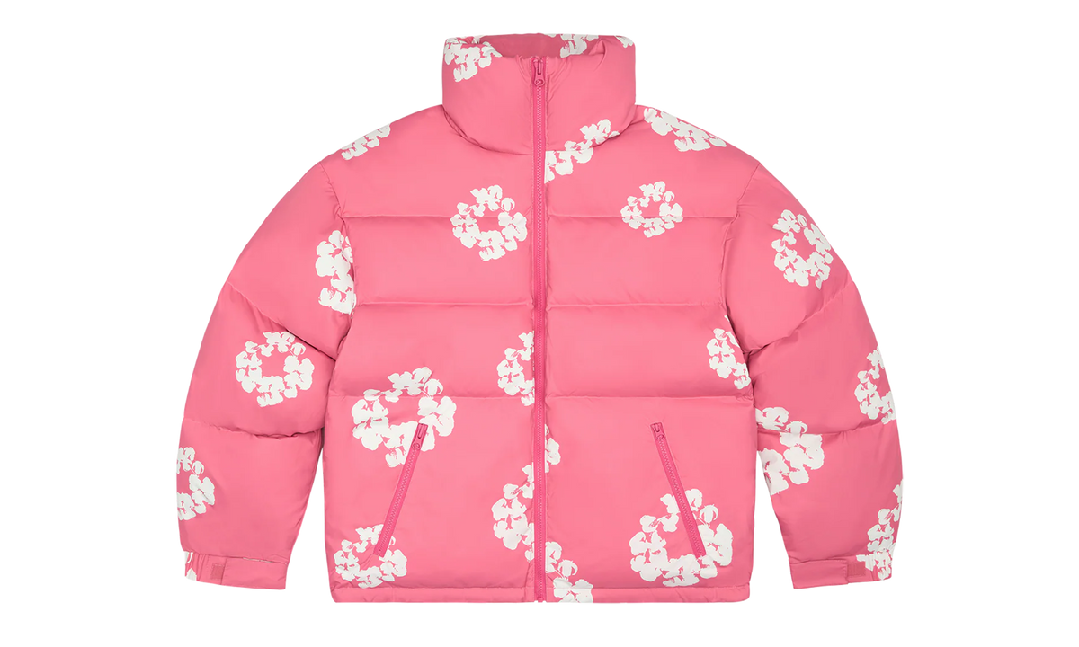Cotton Wreath Puffer Down Jacket "Pink" DT336