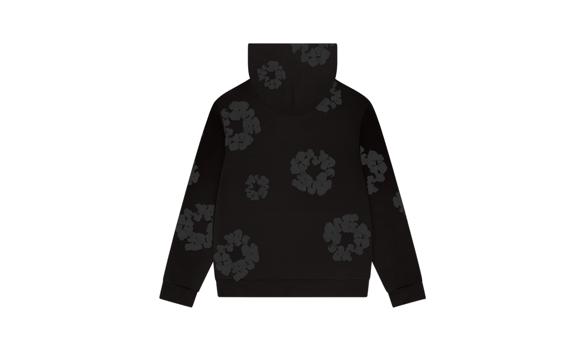 Faded Mono Cotton Wreath Hoodie "Black" DT238