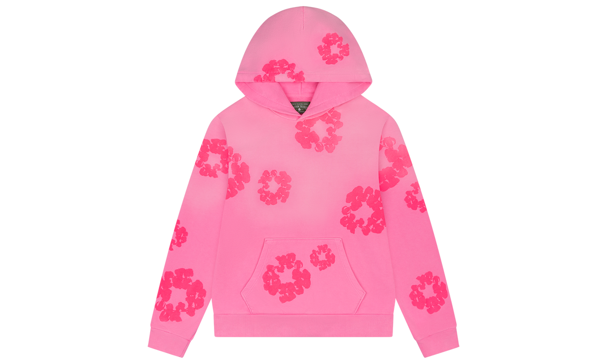 Mono Cotton Wreath Hoodie "Pink" DT107