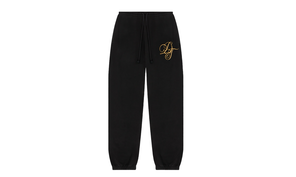 Metallic Gold Script Sweatpants "Black" DT283