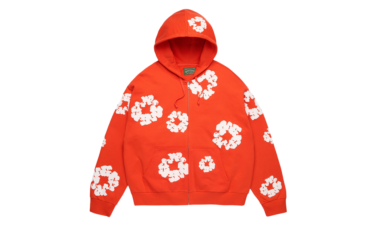 Cotton Wreath Zip Hoodie "Dark Orange" DT620
