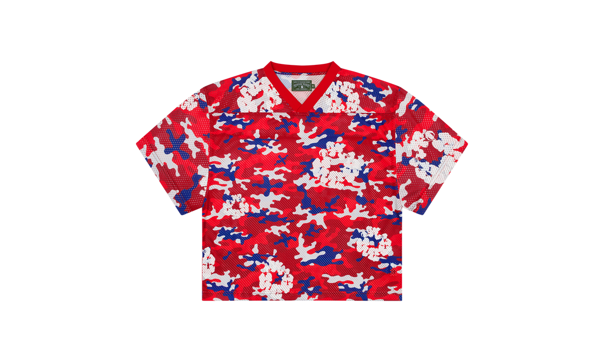 Camo Cotton Wreath Mesh Football Top "Red" DT171