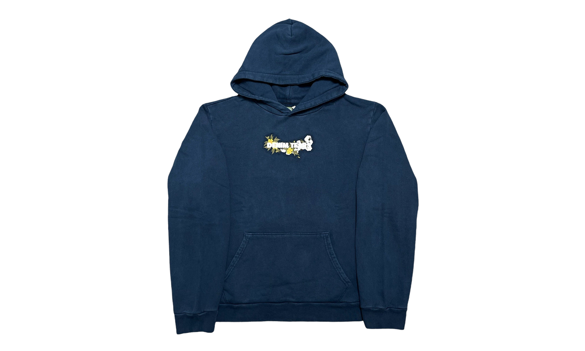 Embroidered Floral Logo Hoodie "Navy" DT282