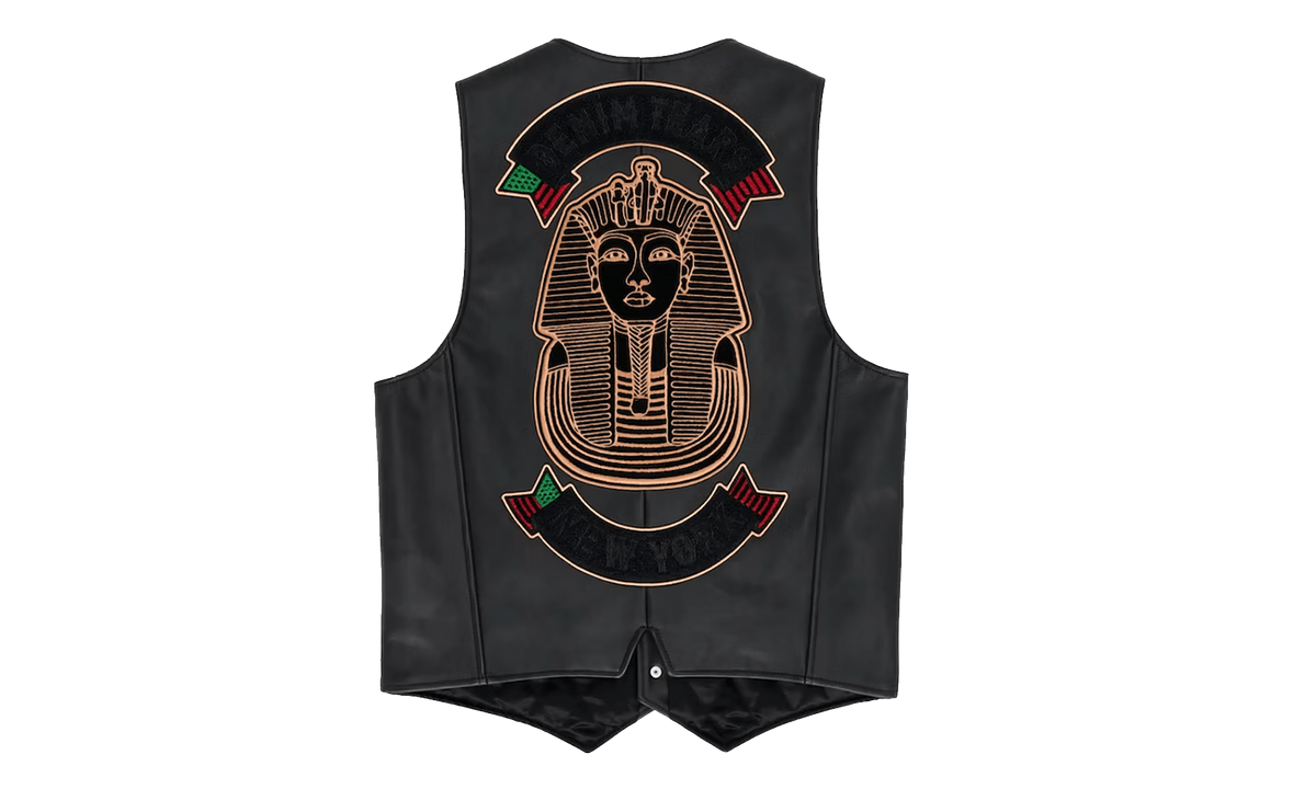 Tracy’s King Tut Patch Leather Vest "Black" DT609