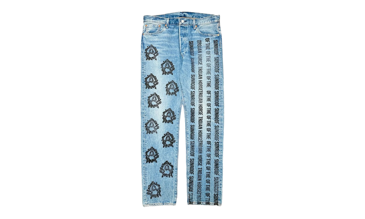 Levi's 501 Virgil Abloh Logo Jeans "Sunroof Of The Horse - Indigo / Black" DT301