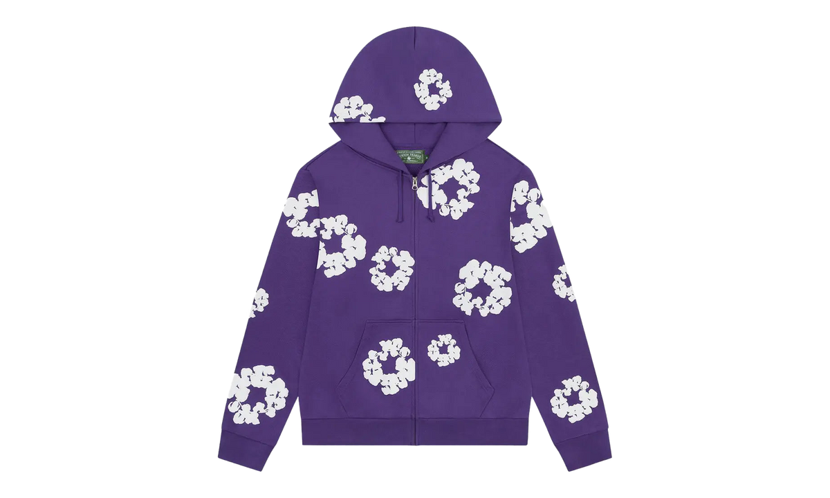 Cotton Wreath Zip Hoodie "Purple" DT424