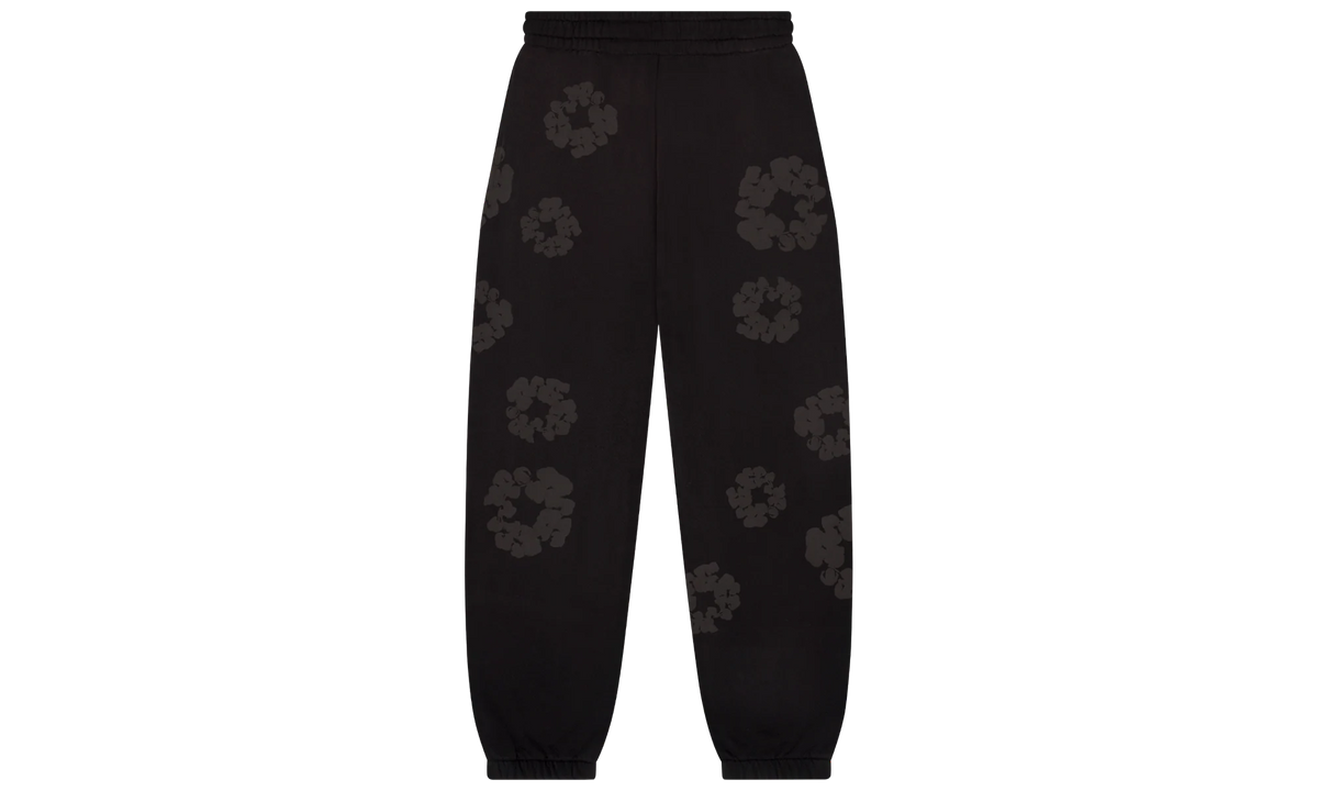 Faded Mono Cotton Wreath Sweatpants "Black" DT247