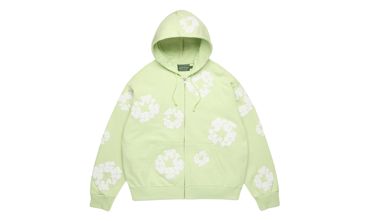 Cotton Wreath Zip Hoodie "Mint" DT616